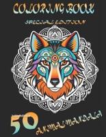 50 Animal Mandalas Coloring Book
