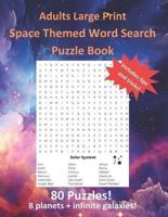 Adults Large Print Space Themed Word Search Puzzle Book