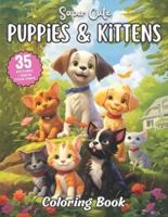 Super Cute Puppies & Kittens Coloring Book