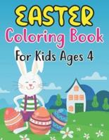 Easter Coloring Book For Kids Ages 4: Easter coloring book 30 Pages For Kids Ages 4 . Single sided for no bleed through - Easter gifts for Kids