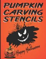 Pumpkin Carving Stencils: Halloween Designs Gift Book For Creative Family Adults and Kids Made Easy, Cute Extra Large Patterns Decorations Templates Paper Set, Group of 50 Unique Scary Faces and Funny Pictures, Images and Letters, Witch, Cat, Skull, Bat