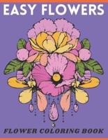 Easy Flowers Included Flower Coloring Book