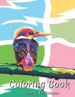 Adult Coloring Book Featuring Beautiful Animals Cute Adorable Animals Designs Perfect Coloring Books For Adults Relaxation, Adult Book ( Beauty-Bird Coloring Books )