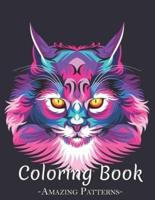 Adult Coloring Book, Stress Relieving Mandala Style Patterns, Adult Coloring And Illustrations For Relaxation, Halloween, Christmas, Animal ( Colorful-Cat Coloring Books )
