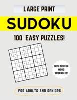 Easy Sudoku for Adults and Seniors Large Print: With Ten Fun Word Scrambles