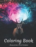 Adult Coloring Book Featuring Beautiful Animals Cute Adorable Animals Designs Perfect Coloring Books For Adults Relaxation, Adult Book ( Deer-With-Moon Coloring Books )