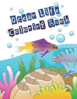 Ocean Life  Coloring Book :  : Size 8.5 x 11 inches : Cute and Beautiful Ocean Life  's pictures , Designs for Kid and All Ages , Good for Relaxation.