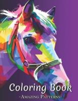 Adult Coloring Book Featuring Beautiful Animals Cute Adorable Animals Designs Perfect Coloring Books For Adults Relaxation, Adult Book ( Horse-Head-on-Pop-Art Coloring Books )