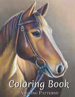 Adult Coloring Book Featuring Coloring Pages With Beautiful Country Gardens, Cute Animals And Relaxing Countryside Landscapes ( Portrait-of-the-Horse Coloring Books )