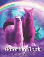 Adult Coloring Book Featuring Beautiful Animals Cute Adorable Animals Designs Perfect Coloring Books For Adults Relaxation, Adult Book ( Rainbow-Llama-In-Space Coloring Books )