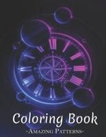 Adult Coloring Book Featuring The World'S Most Beautiful Stained For Meditative Mindfulness, Stress Relief And Relaxation ( Space-Compass Coloring Books )