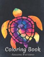 Animal, Beautiful Animal Portraits To Color, De-Stress And Relaxing Abstract Patterns, Coloring Book For Adult Coloring, Seniors And Beginners ( Tie-Dye-Sea-Turtle Coloring Books )