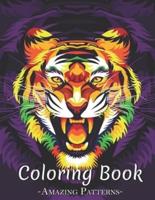 Coloring Book For Adults, Kids, Teens, Children, Boys, Beginners, Seniors, Coloring Books For Stress Relief And Relaxation, Mindful Coloring Book ( Tiger-Head-Vector Coloring Books )