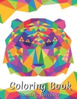 Adult Coloring Book Featuring Beautiful And Relaxing Coloring Pages With Japanese And Country Gardens, Magical, Halloween, Animal Patterns ( Tiger-Geometric-Color Coloring Books )