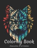 Adult Coloring Book Featuring Beautiful Animals Cute Adorable Animals Designs Perfect Coloring Books For Adults Relaxation, Adult Book ( Wolf-Animal-Colorful Coloring Books )