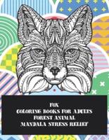 Forest Animal Coloring Books for Adults - Mandala Stress Relief - Fox