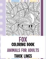 Coloring Book Animals for Adults - Thick Lines - Fox