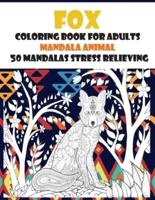 Coloring Book for Adults 50 Mandalas Stress Relieving - Mandala Animal - Fox