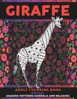 Adult Coloring Book Animal - Amazing Patterns Mandala and Relaxing - Giraffe