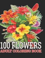 100 Flowers Adult Coloring Book