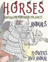 Mandala Coloring Book for Adults Flowers and Animal - Animals - Horses