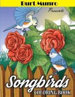 Burt Munro Presents Song Birds Coloring Book: Teens, Adults and Seniors Coloring Book Featuring Beautiful Birds, Flowers and Nature Scenes for Relaxation, Stress Relief and Fun.