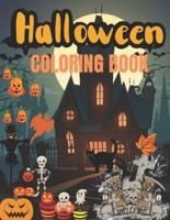 Halloween Coloring Book: Spooky Coloring Pages Filled With Monsters, Witches, Pumpkin, Haunted House (  Halloween Coloring Pages For Children  )