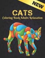 Cats Coloring Book Adults Relaxation: Coloring Book for Adults New 50 One Sided Cat Designs Coloring Book Cats 100 Page Stress Relieving Coloring Book Cats Designs for Stress Relief and Relaxation Amazing Gift for Cat Lovers Adult Coloring Book