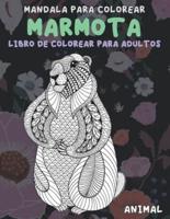 Libro de colorear para adultos - Mandala para colorear - Animal - Marmota
