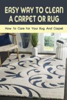 Easy Way To Clean A Carpet Or Rug