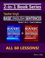 2-in-1 Book Series: Teacher King's Basic English Sentences Book 1 & 2 - Czech Edition