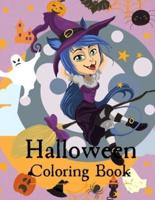 Halloween Coloring Book: cute witch halloween coloring book for girls