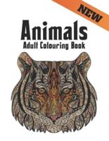 Adult Colouring Book Animals: Coloring Book Stress Relieving One Sided 100 Animal Designs with Lions, dragons, butterfly, Elephants, Owls, Horses, Dogs, Cats and Tigers Coloring Book for Adults Animals Patterns Relaxation Adult Coloring Book