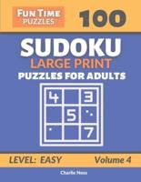100 Sudoku Large Print Number Puzzles for Adults, Volume 4: Easy Sudoku for Beginners