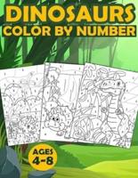Dinosaurs Color By Number: Activity book for boys and Girls   Ages 4-8