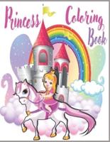 Princess Coloring Book: Great Gift Fans To Relax And Have Fun for Kids Ages 3-9 Paperback
