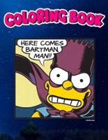 Coloring Book: The Simpsons Bart Simpson Here Comes Bartman Comic Premium, Children Coloring Book, 100 Pages to Color