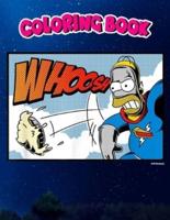 Coloring Book: The Simpsons Homer Super Hero Pie Man Comic, Children Coloring Book, 100 Pages to Color