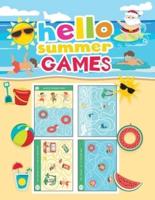 hello summer games: An Amazing Summer Themed Puzzle Activity Book for Kids 4-8