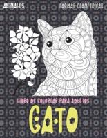 Libro De Colorear Para Adultos - Formas Geométricas - Animales - Gato