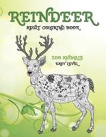Adult Coloring Book Zoo Animals - Easy Level - Reindeer