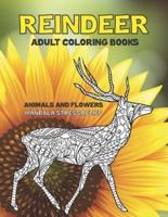 Adult Coloring Books Animals and Flowers - Mandala Stress Relief - Reindeer
