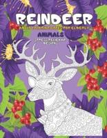 Adult Coloring Books for Elderly - Animals - Stress Relieving Designs - Reindeer