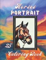 Horses Portrait Colouring Book: Grayscale & Realistic Horses Colouring Book.