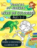 Pirates Et Sirènes, Livre De Coloriage, Âges 3-7
