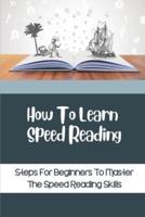 How To Learn Speed Reading
