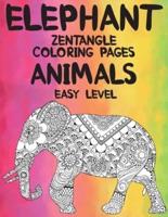 Zentangle Coloring pages - Animals - Easy Level - Elephant