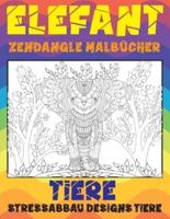 Zendangle Malbücher - Stressabbau Designs Tiere - Tiere - Elefant