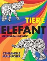Zentangle Malbücher - Stressabbau-Designs - Tiere - Elefant