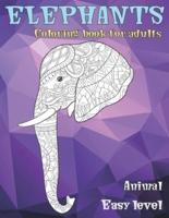 Animal Coloring Book for Adults - Easy Level - Elephants